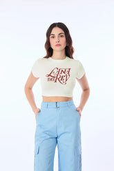 Lana Del Rey Inspired Off White Baby Tee | Crop Top